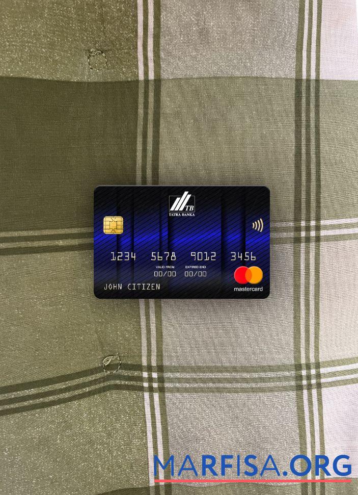 Printable Slovakia Tatra Bank mastercard blue photolook front sample